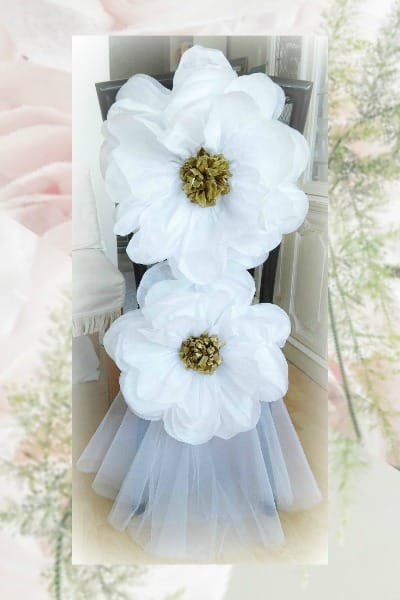 easy to make paper flowers - white tissue paper flowers