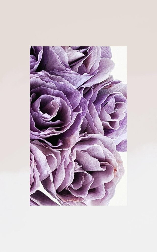paper flowers diy - purple napkins