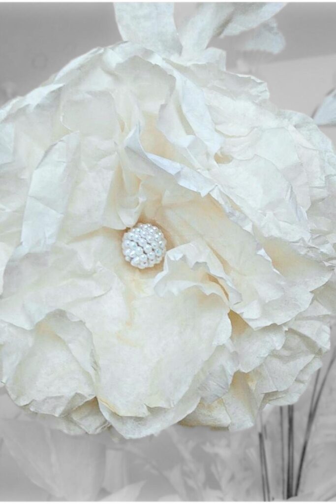paper flowers diy - white coffee filters