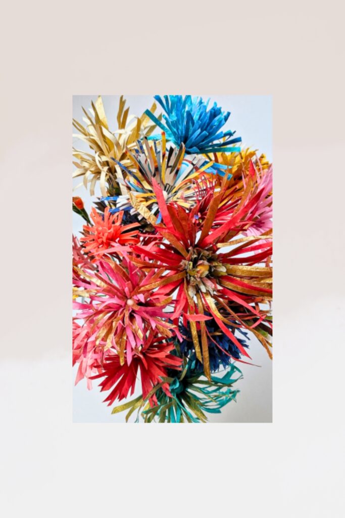 colourful bouquet paper flower centres diy