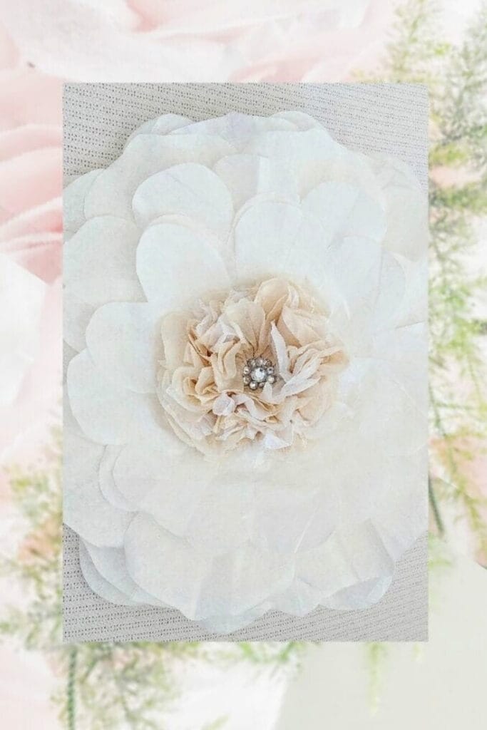 giant white paper flower cream tissue centre - blooming archives