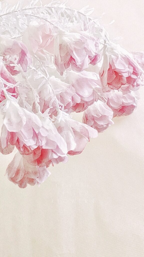 pink coffee filter paper flowers