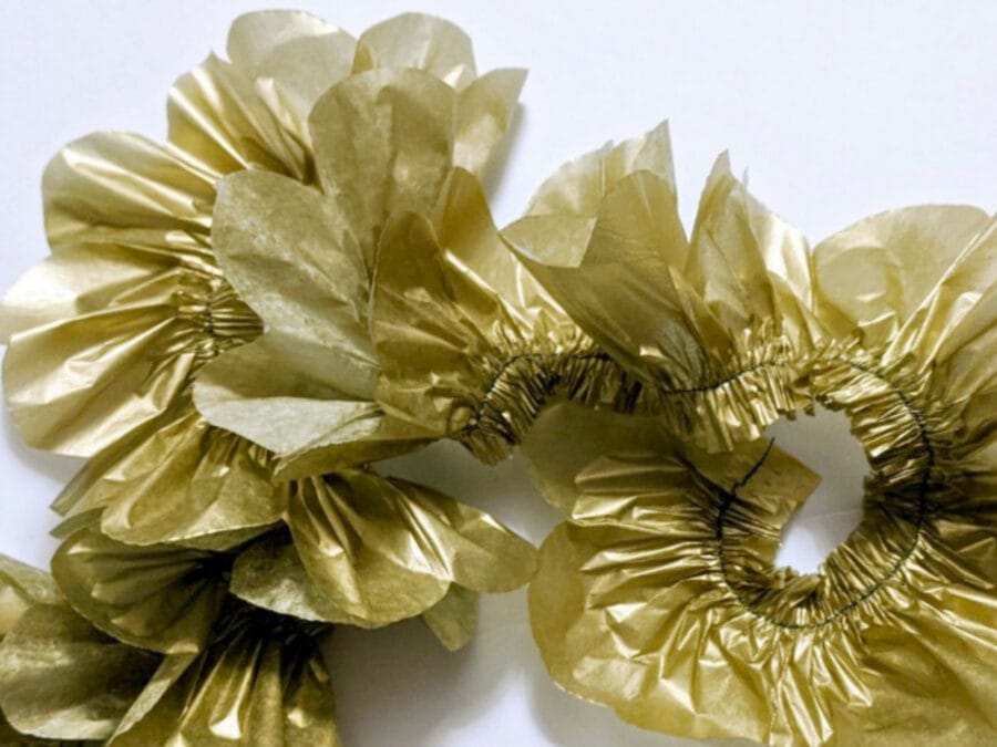 gold tissue paper ruffles