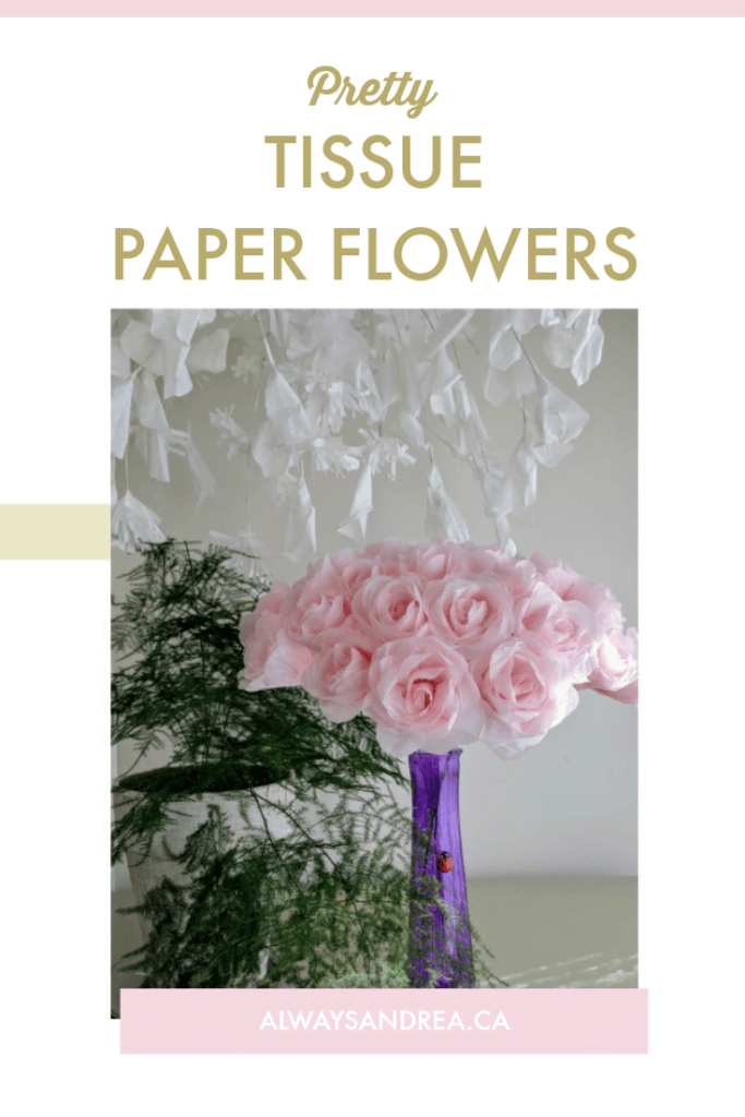 ordinary pink tissue paper turns into flowers