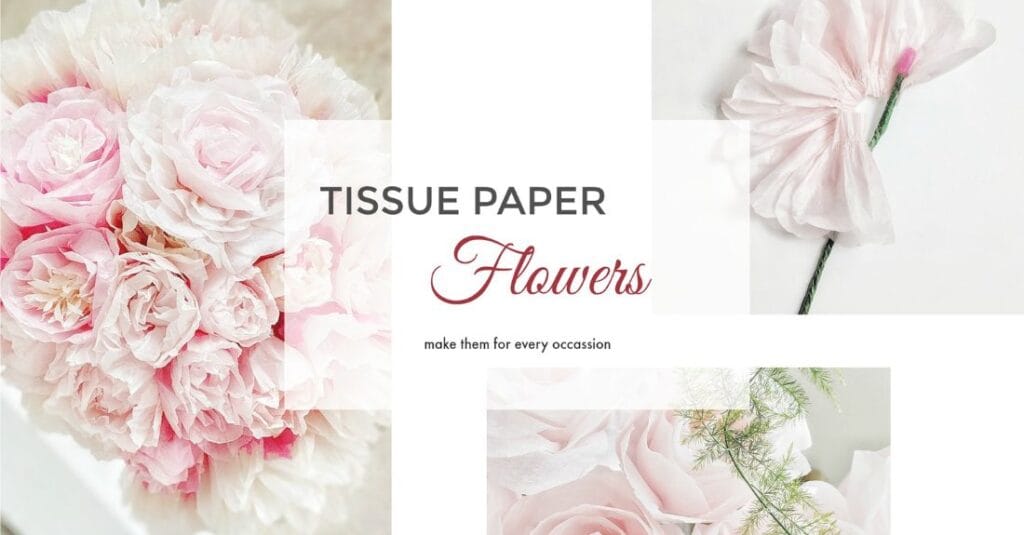 variety of ordinary pink tissue paper flower centrepieces