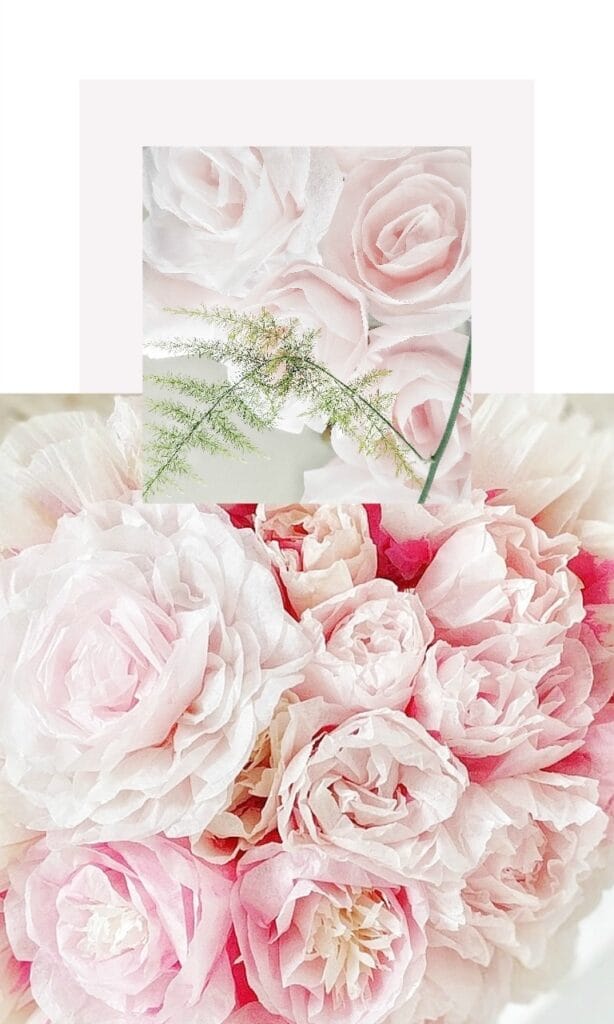easy-to-make-wedding-decorations -pink paper flower bouquet