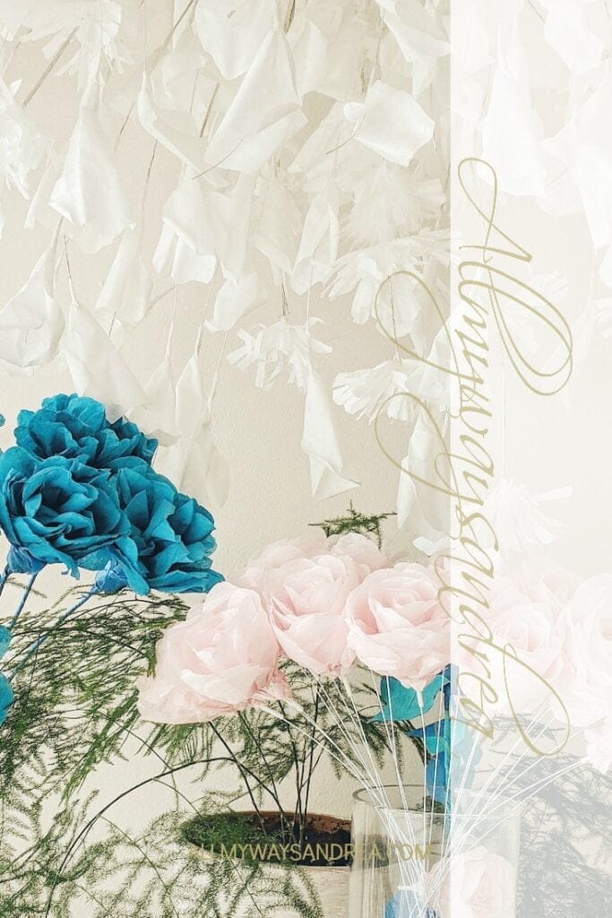 ordinary paper turns into flowers - blue - pink
