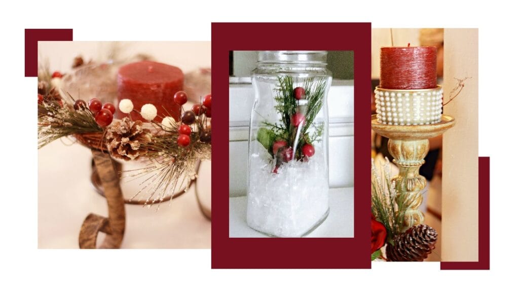 red Christmas decorations - homemade